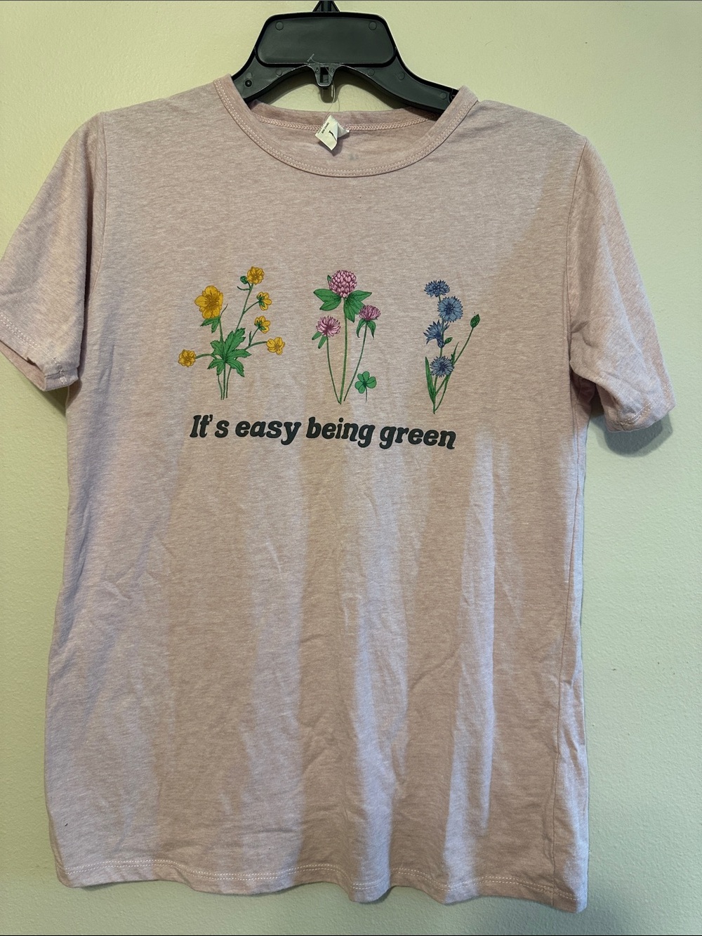 & Other Stories Pink Floral 'It's easy being green' Graphic Tee